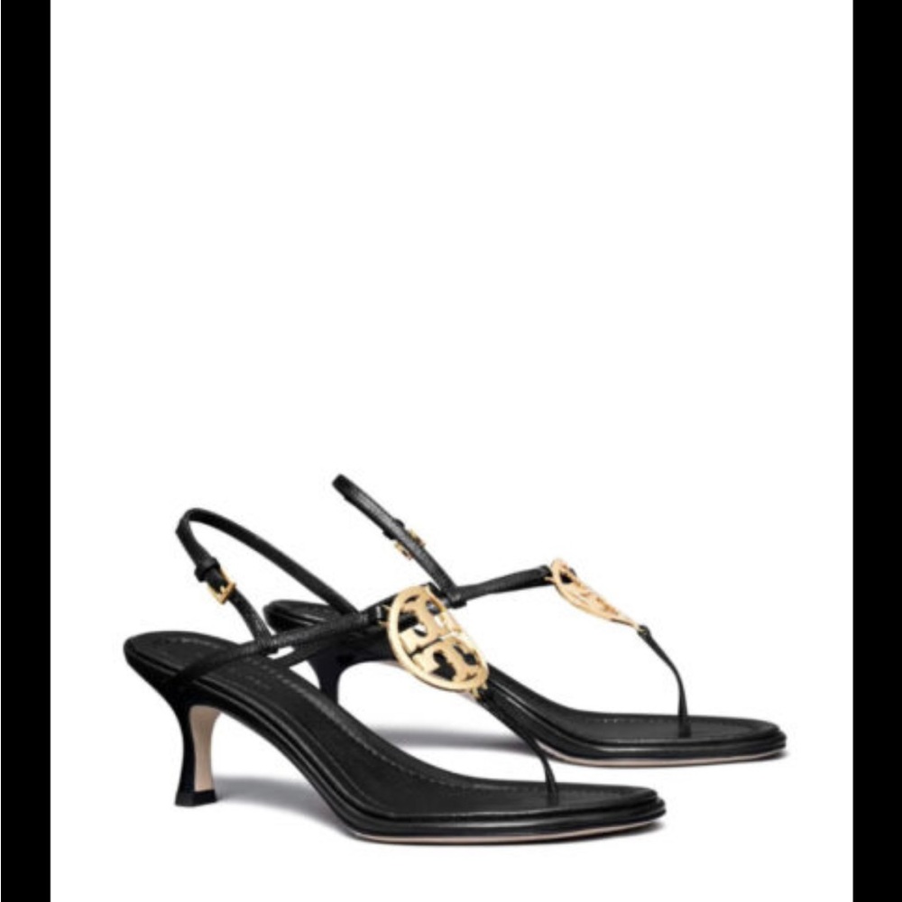 Tory Burch Capri Miller Low Heel Sandal -8.5 , Calf Leather